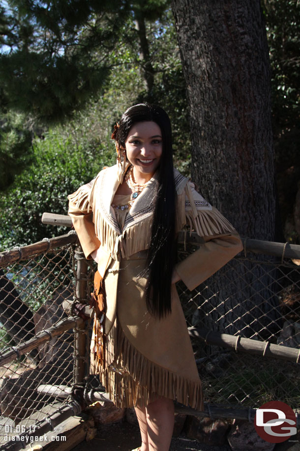 Pocahontas was out along the Rivers of America.