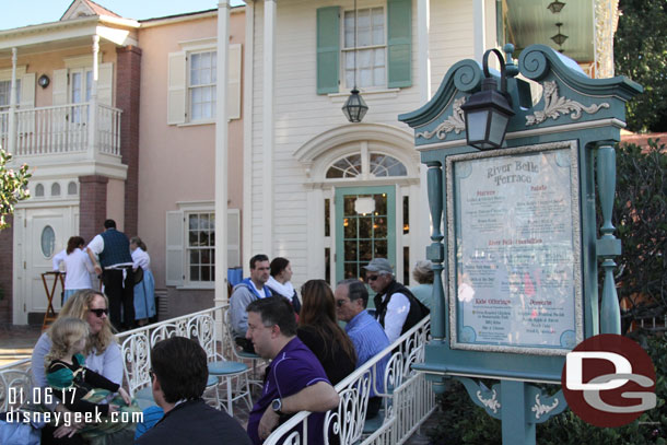 A waiting area set of for the River Belle Terrace