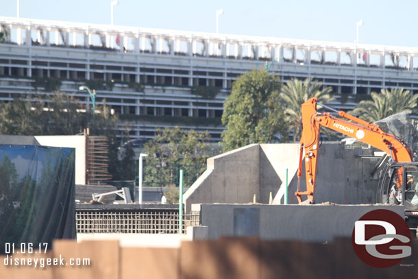 This appears to be where the bridge for the train will be built over the walkway.