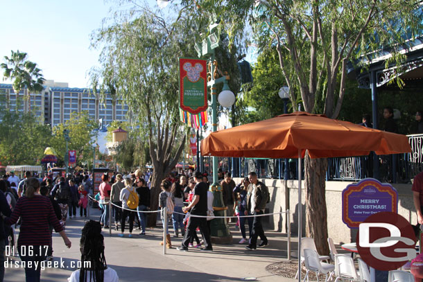 The Little Mermaid overflow queue was in use, meaning switchbacks along the parade route.