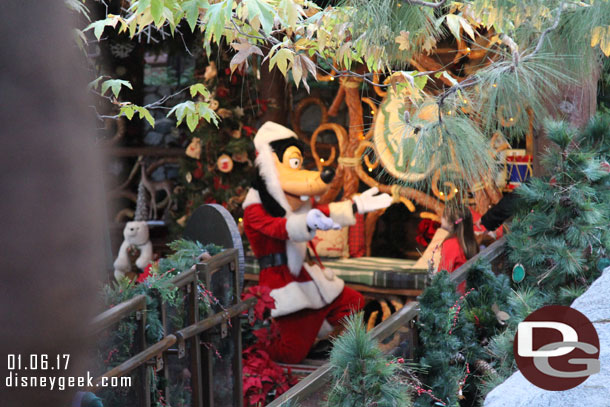 Santa Goofy greeting guests in Redwood Creek through Sunday.