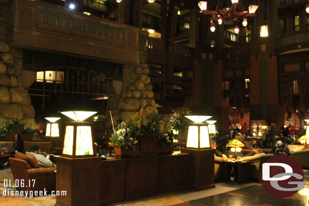 Christmas is over at the Grand Californian.  The tree and decorations are all gone.