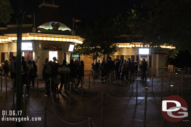 There were still lines at the Ticket Booths but not that bad at 6:20pm