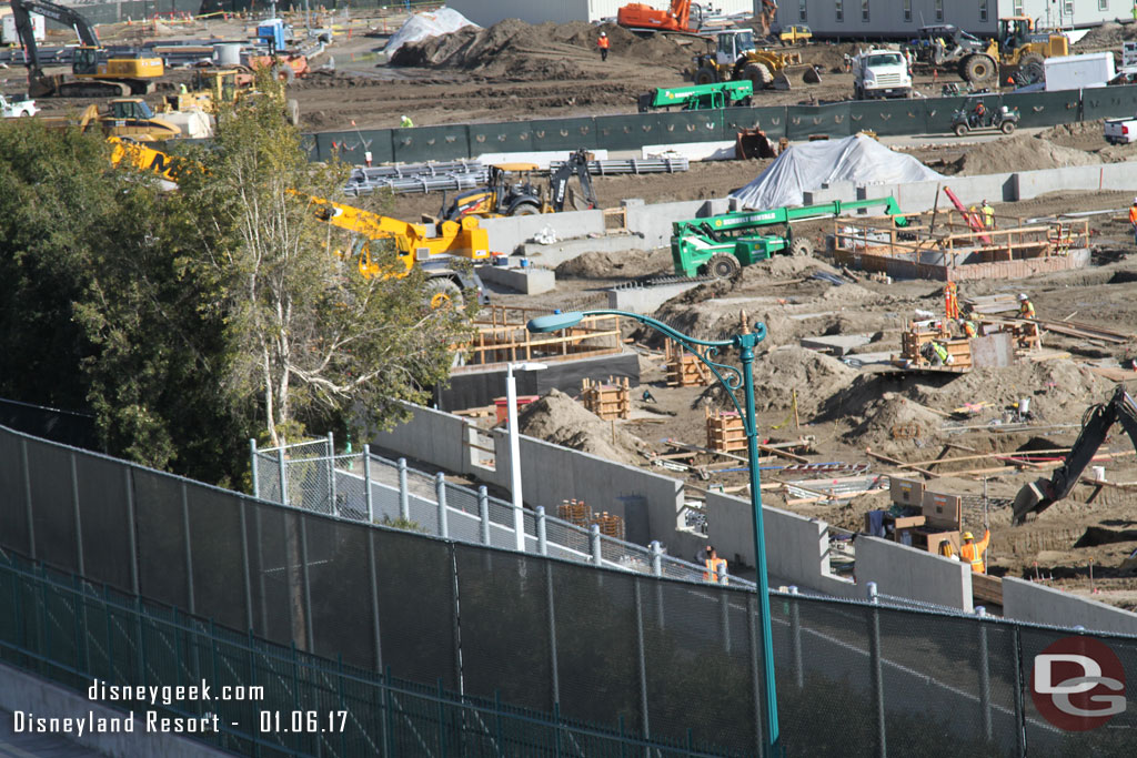 Here you can see how close the show building work is to the new road.