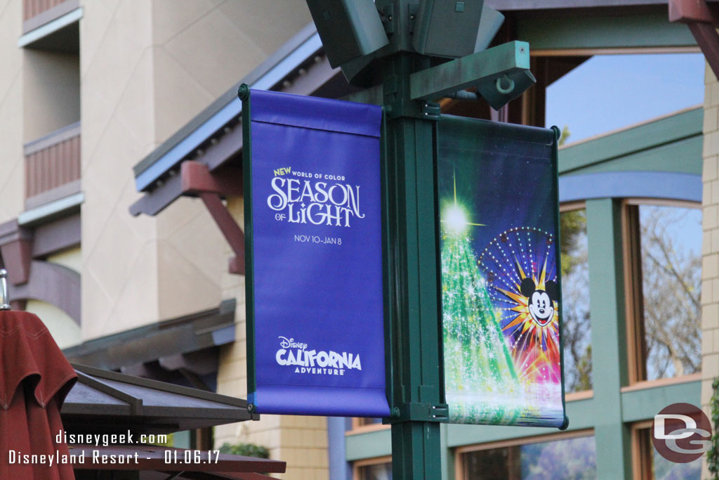 A Season of Light banner in Downtown Disney