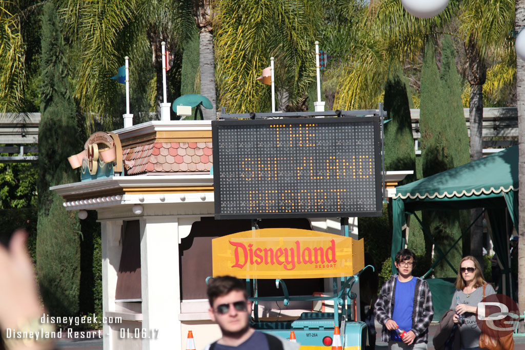 They were prepared to announce park closures, but I never heard of any today.  I think Wednesday was the only day this season they had one.