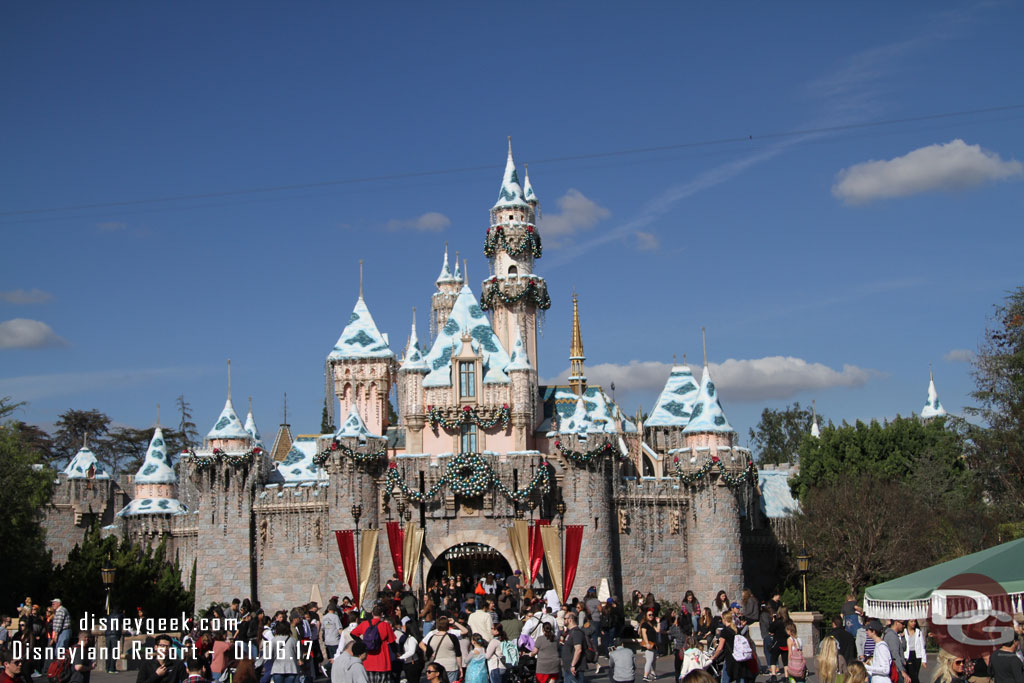 The snow will soon be melting away from Sleeping Beauty Castle.  This is the last weekend for Christmas time.