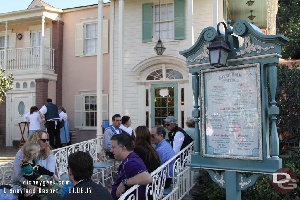 A waiting area set of for the River Belle Terrace