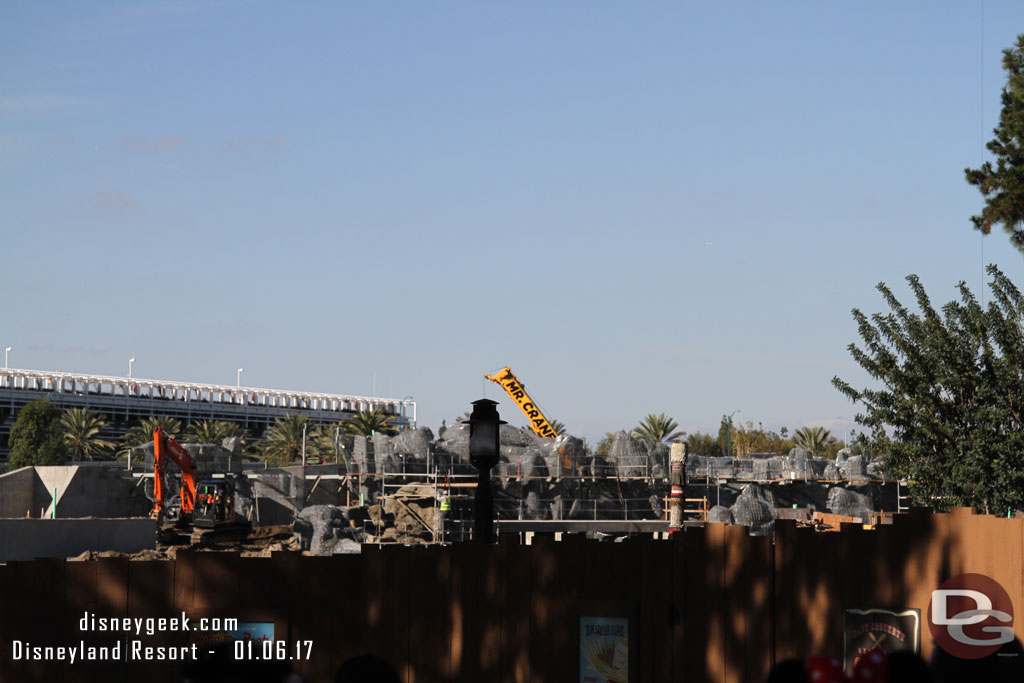 The rock formations along the backside of the Rivers of America as you enter Critter Country.