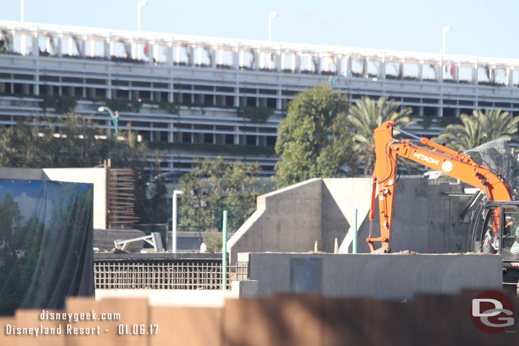 This appears to be where the bridge for the train will be built over the walkway.