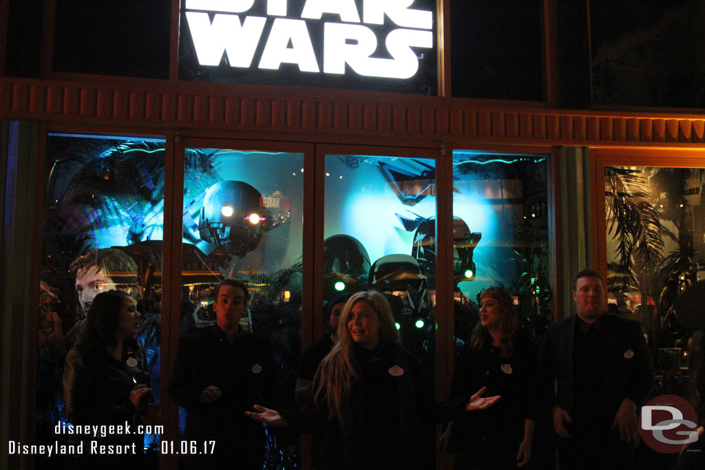 Vocal Trip performing near D Street, the Star Wars display made for a difference backdrop..