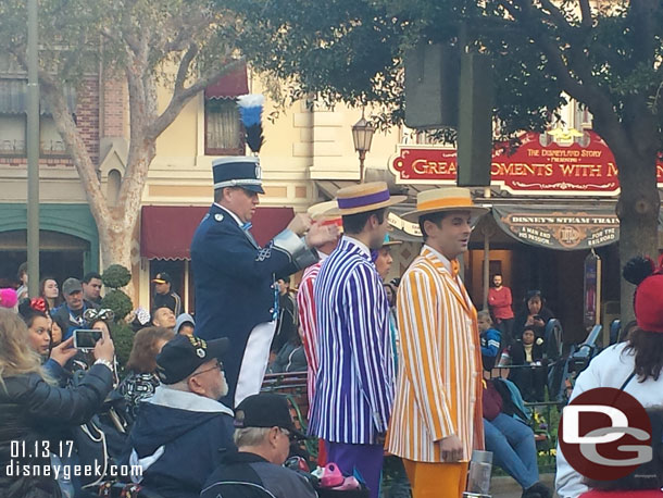 Time for the nightly Flag Retreat in Town Square