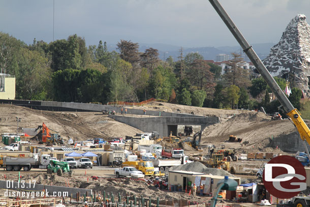 Looking toward Fantasyland.  To help with scale notice the full size dump truck through the tunnel.