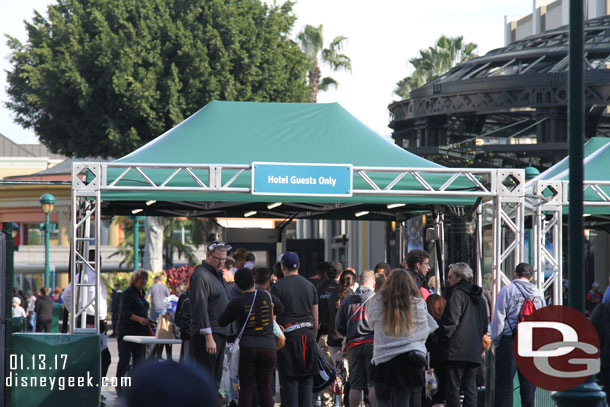 They had two tents with signs up saying for Hotel Guests only.   Cast Members said to ignore the sign right now and they were open for everyone.