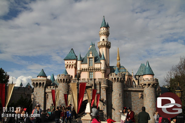 The castle is now snowless.  Some diamond overlays are visible. Not sure if those are going back on or if they were under the snow.