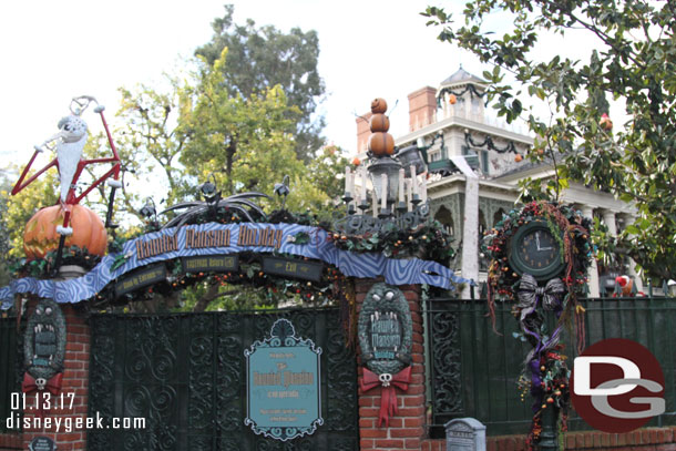 The Haunted Mansion is closed for the removal of the holiday overlay.