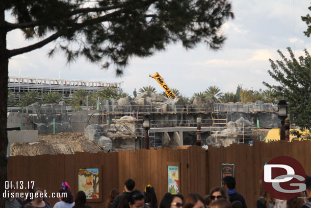 The rock work along the rivers of america continues to expand.