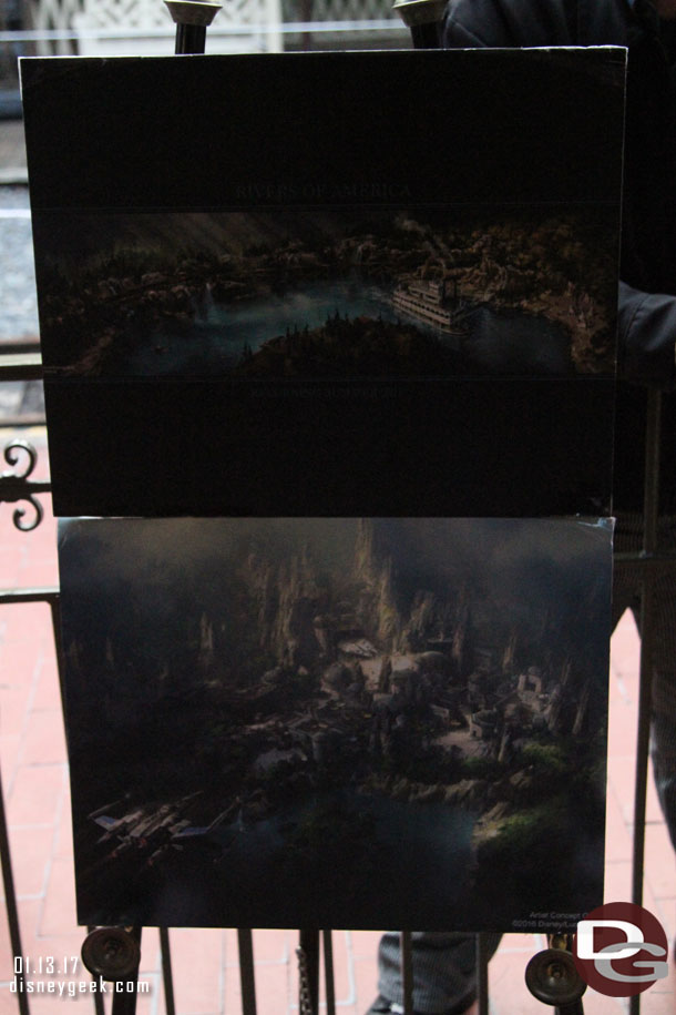 Oops a little dark.. but they had two pieces of concept art for the river out at the station along with the games and arts/crafts.