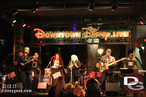 A group called Yard Sale performing in Downtown Disney.