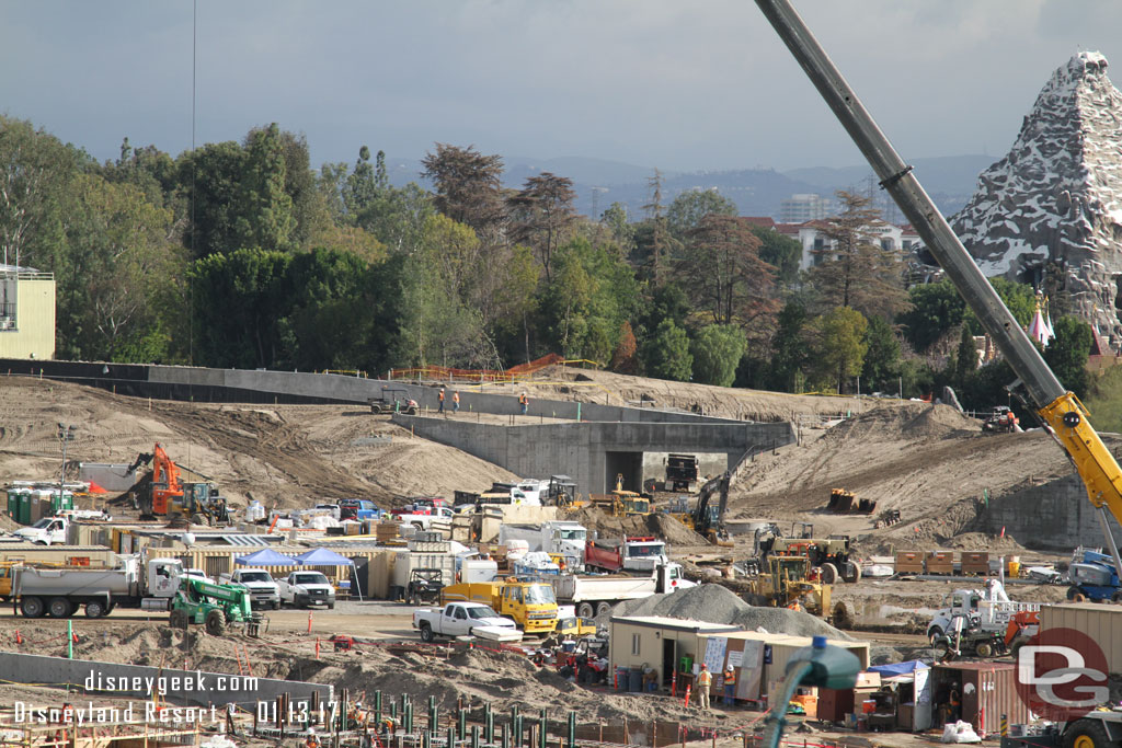 Looking toward Fantasyland.  To help with scale notice the full size dump truck through the tunnel.