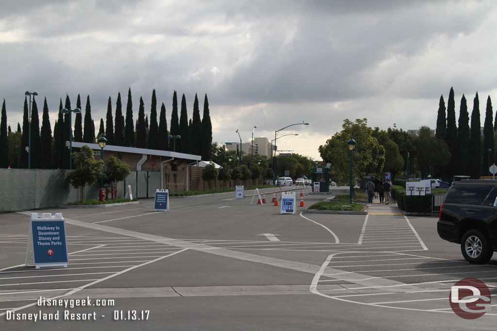 Or you can cut through the parking lot.  Which has a lot of walkways marked off and signs everywhere.