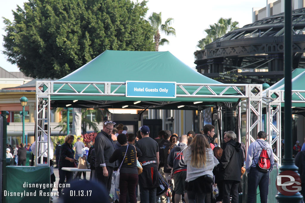 They had two tents with signs up saying for Hotel Guests only.   Cast Members said to ignore the sign right now and they were open for everyone.