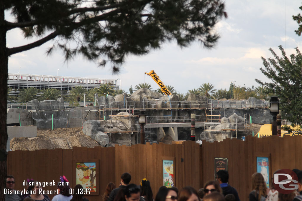 The rock work along the rivers of america continues to expand.