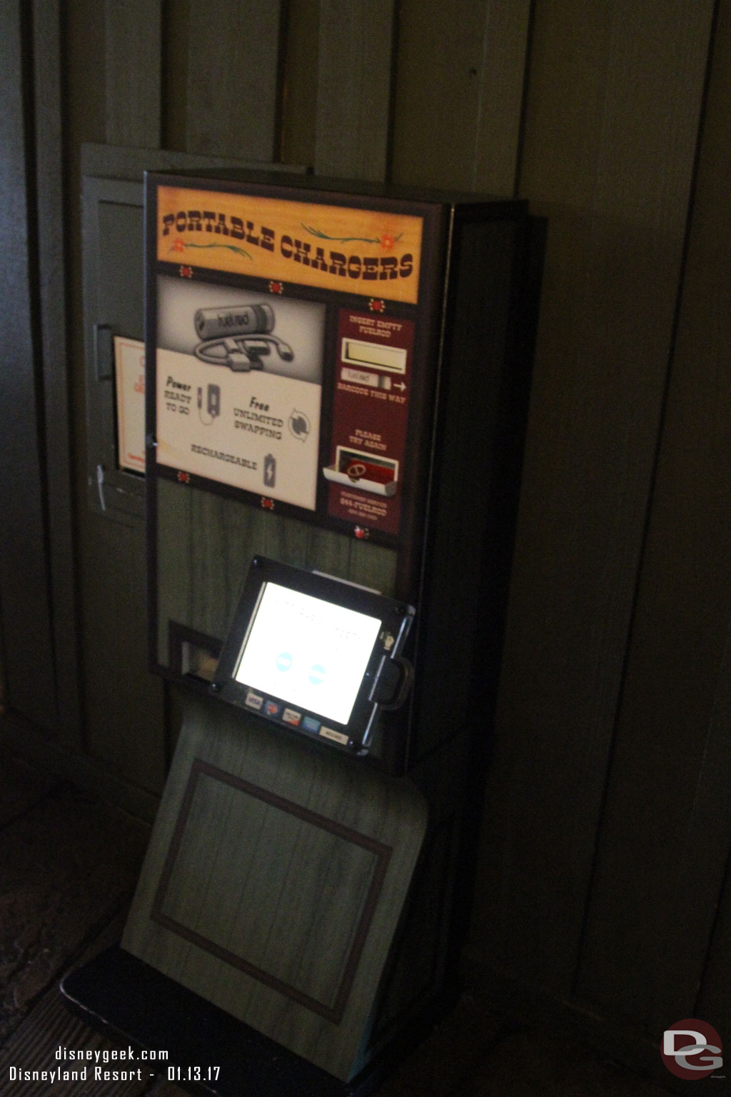 Another charging kiosk near the Hungry Bear restrooms.