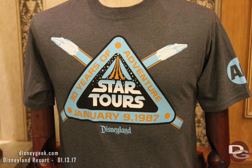 Star Tours turned 30 this past week.  An Annual Passholder T-Shirt is available.