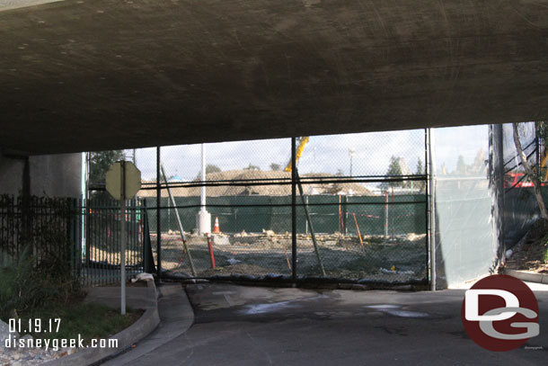 Looking into the site from ground level.