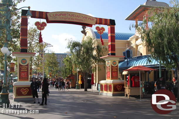 Lunar New Year starts by the Little Mermaid this year and encompasses Paradise Park and Paradise Gardens.  The festivities kick off Friday, but today they had the merchandise and food kiosks open.