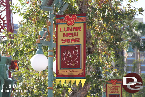 Lunar New Year banners line the walkway