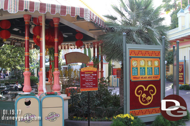 The zodiac calendars with a Disney touch are near the Bandstand.