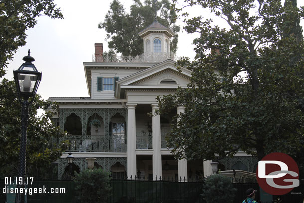 The exterior decorations are now removed from the Haunted Mansion as it races toward reopening.