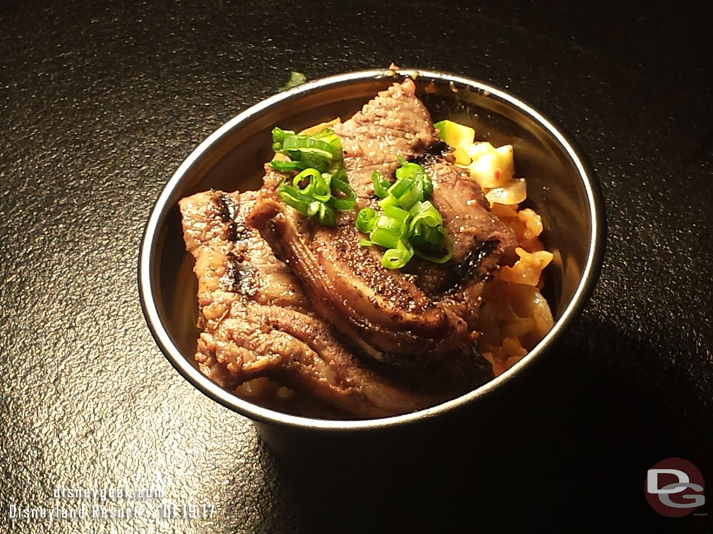 There were some samples of the food available.  Here is the Kalbi Beef Short Rib with Bokkeumbap (Kimchi Fried Rice)