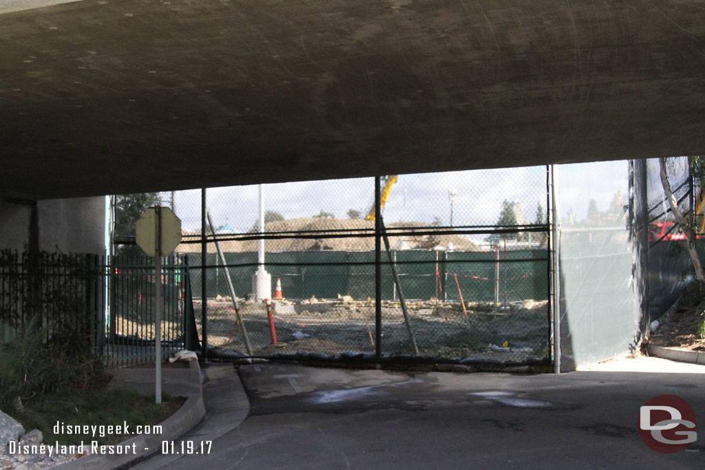 Looking into the site from ground level.