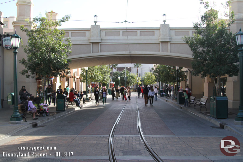 I turned around and made my way to Disney California Adventure to meet a friend.  Buena Vista Street this afternoon