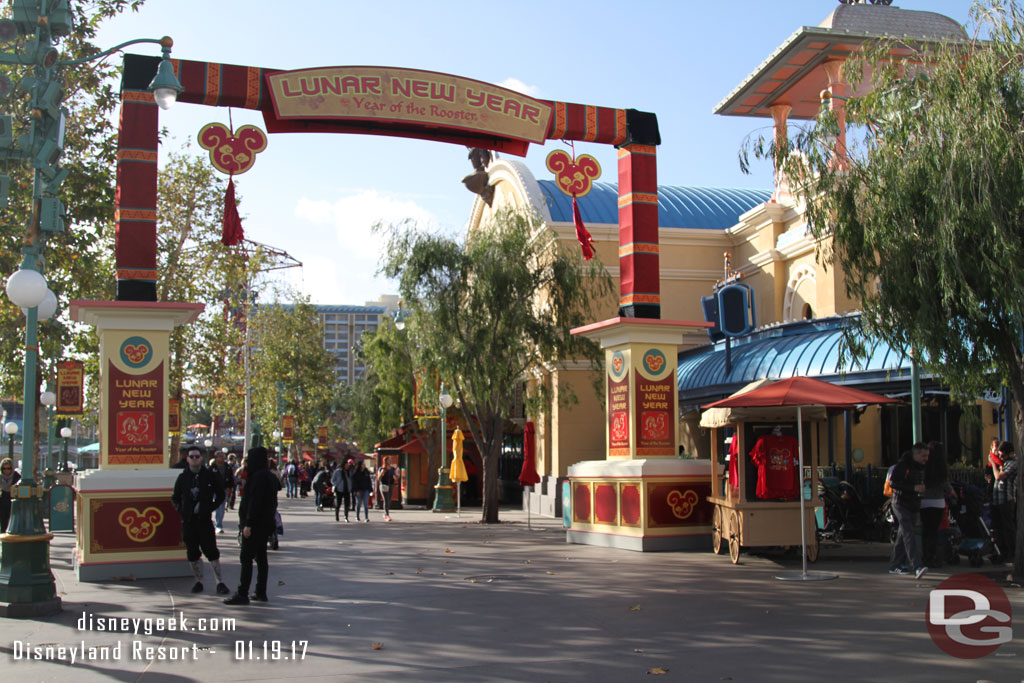 Lunar New Year starts by the Little Mermaid this year and encompasses Paradise Park and Paradise Gardens.  The festivities kick off Friday, but today they had the merchandise and food kiosks open.