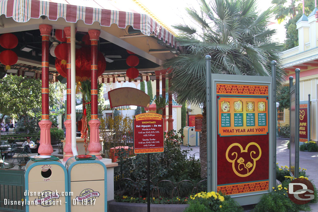 The zodiac calendars with a Disney touch are near the Bandstand.