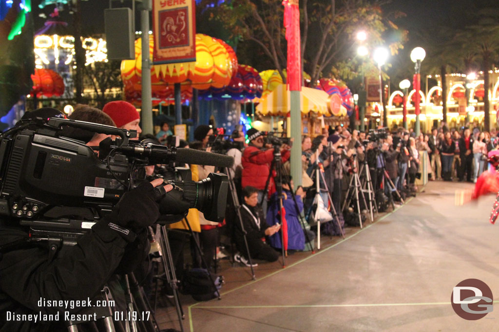 The assembled media during the show.. 