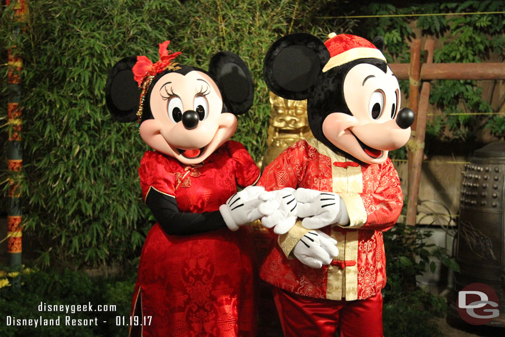 After the procession headed into Paradise Gardens.  Mickey and Minnie were out greeting guests.