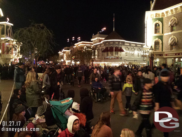 Found a space for the Main Street Electrical Parade at 7:50pm.. 