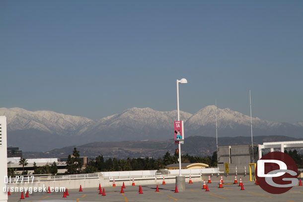 Plenty of snow visible on the mountains today, but I was in a hurry and did not have time to walk over to get a clear picture.