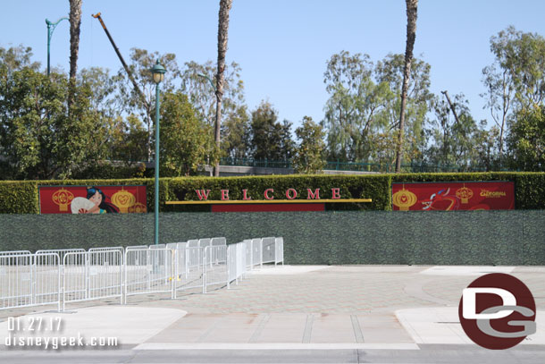 A little hard to make out the billboards from ground level with the new security fence.