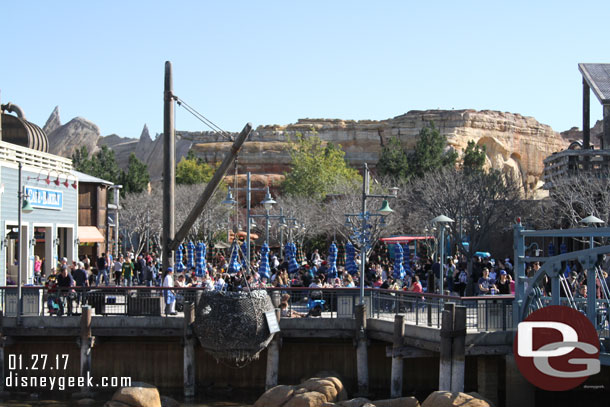 The resort was ready for the forecasted high winds today.  Umbrellas were tied down.  So far it is calm though.