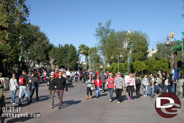 The parade route had a good number of guests moving around (note there are no daytime parades right now at either park).