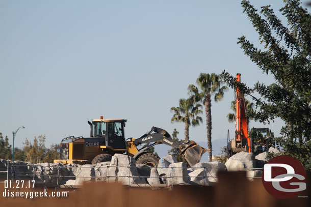 A look at the crews back filling dirt on the berm.  Guessing this is in preparation for trees.