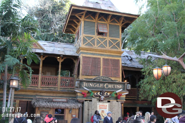 The Jungle Cruise is still closed as the Holiday overlay is removed.