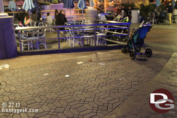 Something you usually do not see at Disneyland.. several pieces of trash on the ground.