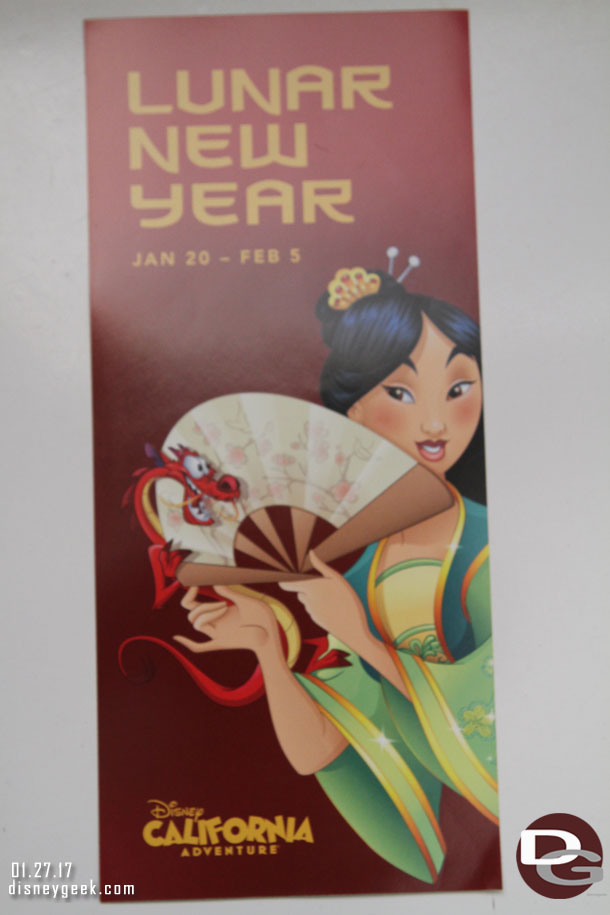 At the parking toll booth today they passed out a Lunar New Year flyer.